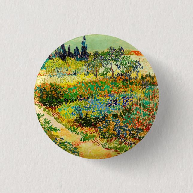 Bóton Redondo 2.54cm Vincent Van Gogh Garden em Arles (Frente)