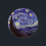 Bóton Redondo 2.54cm Vincent Van Gogh Starry Night Vintage Fine Art<br><div class="desc">Vincent van Gogh Starry Night Fine Art Painting Starry Night Starry Night é uma pintura do artista poste-impressionista holandês Vincent van Gogh. O céu azul à noite está cheio de nuvens, estrelas e uma lua crescente brilhante. A Noite Estrelada é a única noturna na série de visões da janela do...</div>
