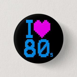 Bóton Redondo 2.54cm VINTAGE 1980s RETRÔ EU AMO OS ANOS 80 BROCHE