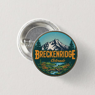 Bóton Redondo 2.54cm Vintage Breckenridge Colorado Montanha Rochosa