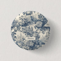 Vintage chic Blue toile de jouy monograma