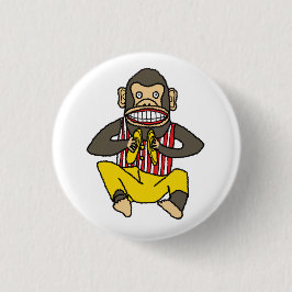 Bóton Redondo 2.54cm Vintage Clapping Monkey Toy