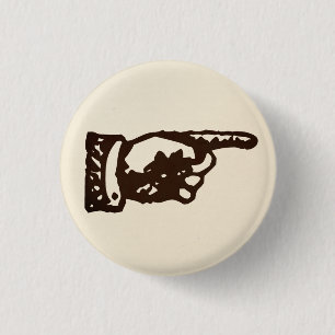 Bóton Redondo 2.54cm Vintage que aponta a mão - luz