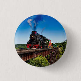 Bóton Redondo 2.54cm Vintage Train Bridge Photo
