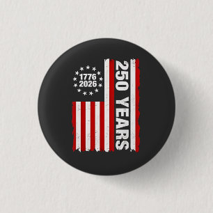 Bóton Redondo 2.54cm Vintage USA Semiquincentenal 250º Aniversário