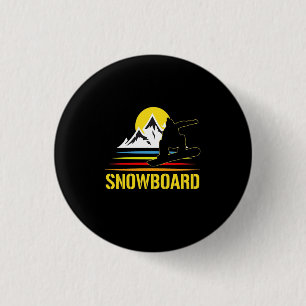 Bóton Redondo 2.54cm Vintagem de Retro Snowboard