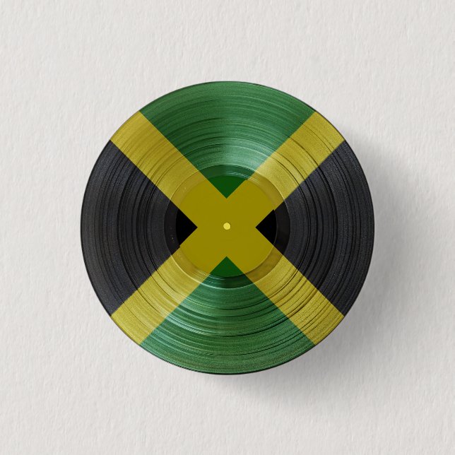Bóton Redondo 2.54cm Vinyl Jah Music Rasta Reggae Roots Button (Frente)