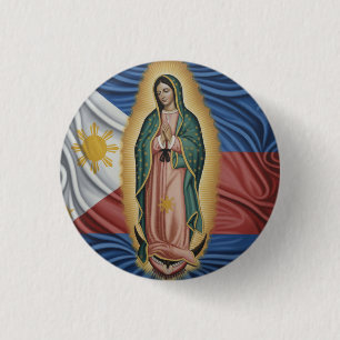 Bóton Redondo 2.54cm Virgem de Guadalupe - Filipinas