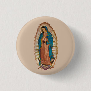 Bóton Redondo 2.54cm Virgen de Guadalupe