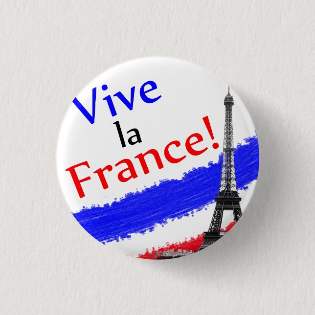 Bóton Redondo 2.54cm Viva a França! (Frente)
