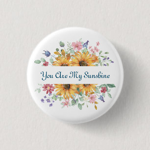 Bóton Redondo 2.54cm Você é minha citação de Sunshine e Sunflower