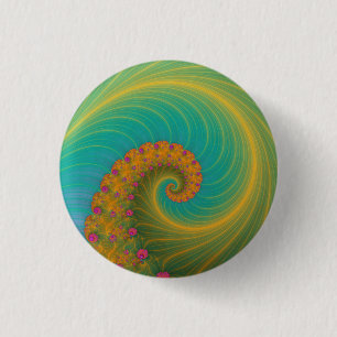 Bóton Redondo 2.54cm Vortex na fileira da papoila na laranja e na