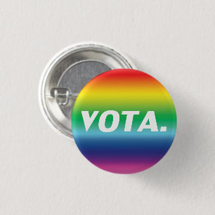 Bóton Redondo 2.54cm vota votação no arco-íris espanhol cores orgulh