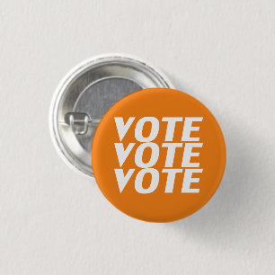 Bóton Redondo 2.54cm votação votação botão cor de laranja e branco