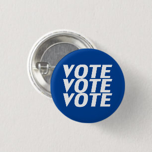 Bóton Redondo 2.54cm votação votação: botão de pinos azul e branco