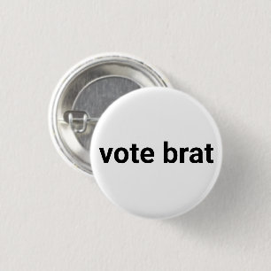 Bóton Redondo 2.54cm Vote brat kamala legal preto e branco