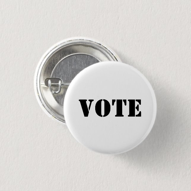 Bóton Redondo 2.54cm "vote" - PERSONALIZAR TEXTO E COR - Botão (Frente & Verso)