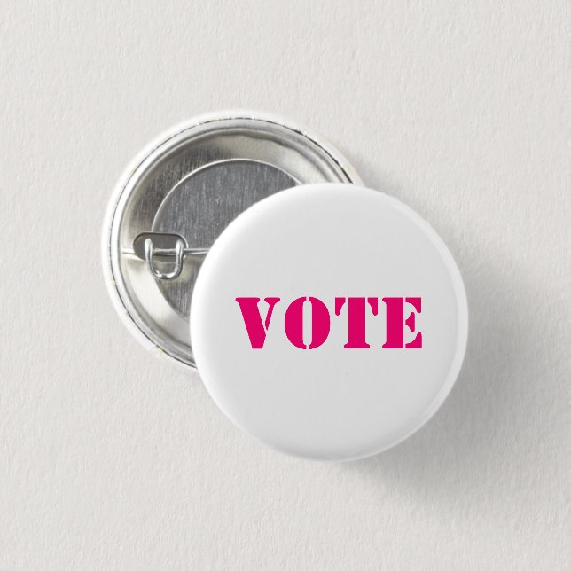Bóton Redondo 2.54cm "vote" - PERSONALIZAR TEXTO E COR - Botão (Frente & Verso)