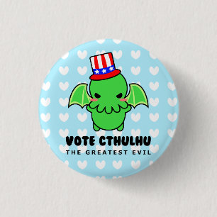 Bóton Redondo 2.54cm Voto Cthulhu para o presidente Botão