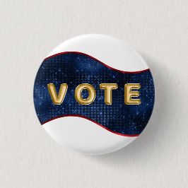 Bóton Redondo 2.54cm Voto da Onda Azul Patriótica