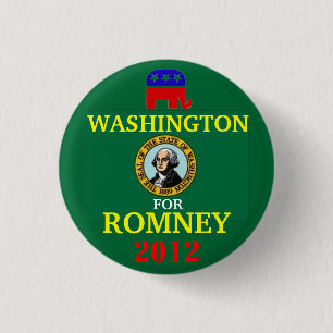 Bóton Redondo 2.54cm Washington para Romney 2012