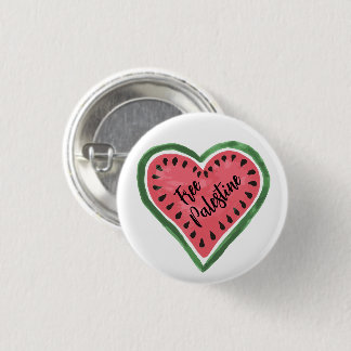 Bóton Redondo 2.54cm Watermelon Heart "Free Palestine"