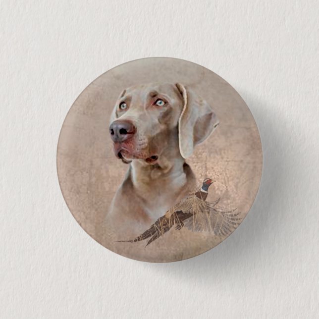 Bóton Redondo 2.54cm Weimaraner Poster Canvas Imprimir Tapeçaria Acríni (Frente)