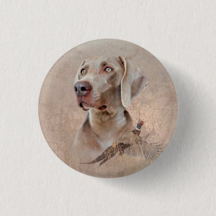 Bóton Redondo 2.54cm Weimaraner Poster Canvas Imprimir Tapeçaria Acríni