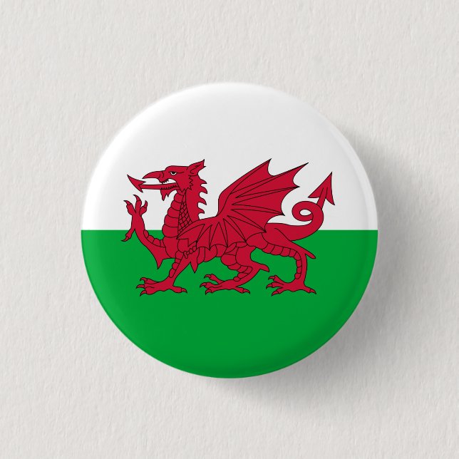 Bóton Redondo 2.54cm Welsh Flag, Flag, Flag of Wales (Frente)