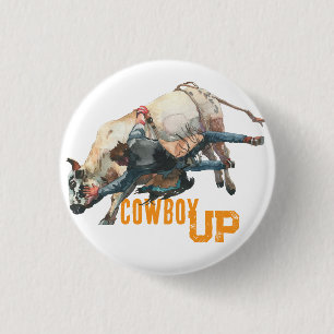 Bóton Redondo 2.54cm Western Cowboy Rodeo Bull