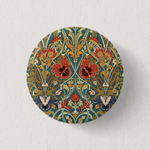 Bóton Redondo 2.54cm William Morris Compton Floral Art Nouveau Pattern