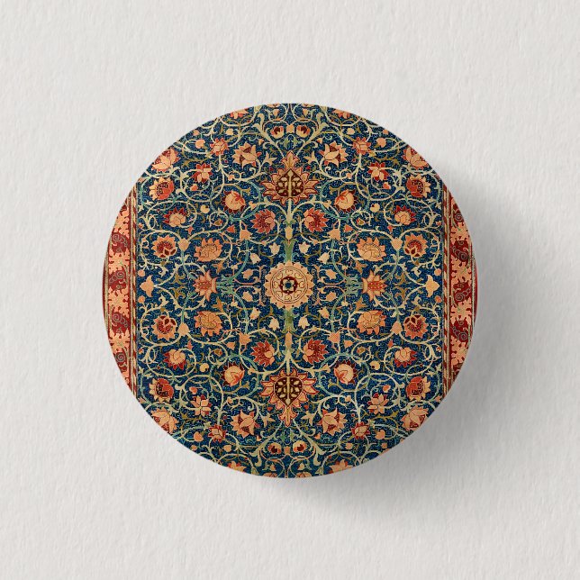 Bóton Redondo 2.54cm William Morris Holland Park Carpet Pattern (Frente)