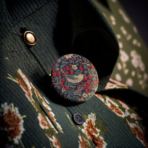 Bóton Redondo 2.54cm William Morris Strawberry Thief Button