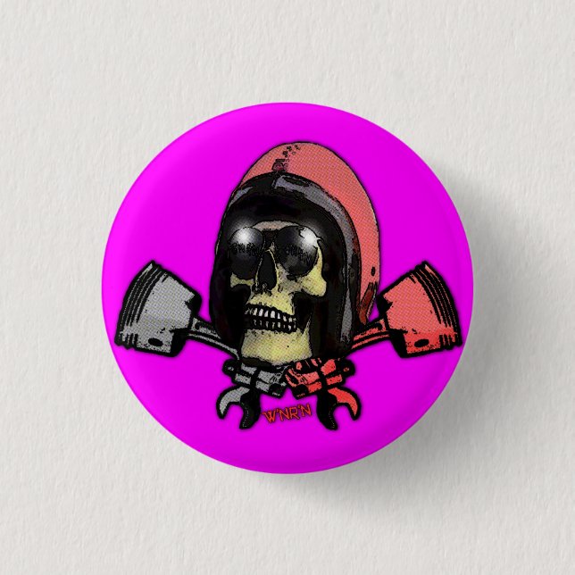 Bóton Redondo 2.54cm W'nR'n cruzou o botão dos pistões (Frente)