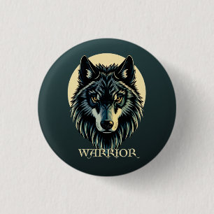 Bóton Redondo 2.54cm Wolf encara o guerreiro tribal fenrir sem medo fen