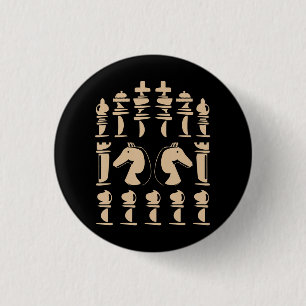 Bóton Redondo 2.54cm Xadrez:Sobre Knight Chess Figure Chess