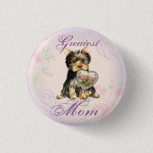Bóton Redondo 2.54cm Yorkie Heart Mãe