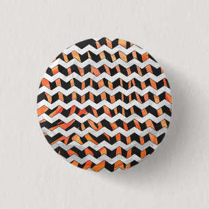 Bóton Redondo 2.54cm Zebra Black e Orange Impressão