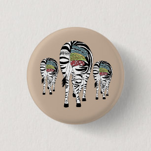 Bóton Redondo 2.54cm zebras multicolores