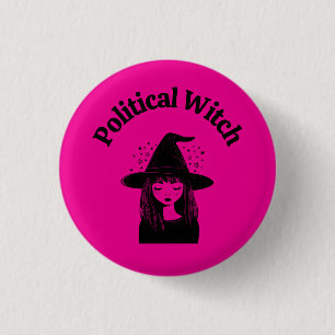 Bóton Redondo 2.54cm Zodíaco de Protesto Político Feiticeira Feminista