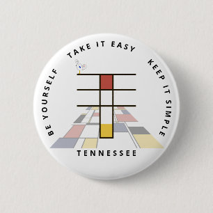 Bóton Redondo 5.08cm С ativando o neoplasticismo Monograma de Arte. Let