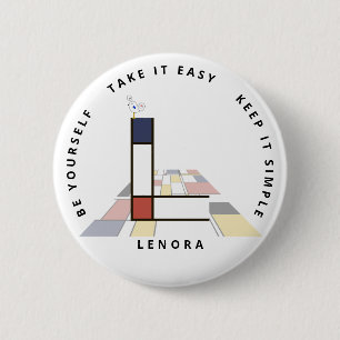 Bóton Redondo 5.08cm С ativando o neoplasticismo Monograma de Arte. Let