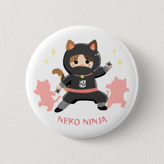 Bóton Redondo 5.08cm 可愛い猫忍者 日本 ピンク Cat Ninja from Japan Pink