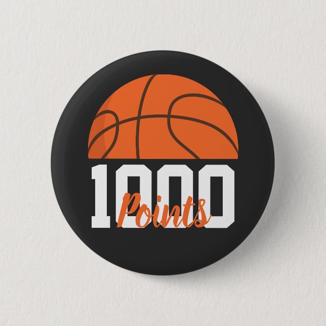 Bóton Redondo 5.08cm 1000 Career Points Scorer Basketball High School (Frente)