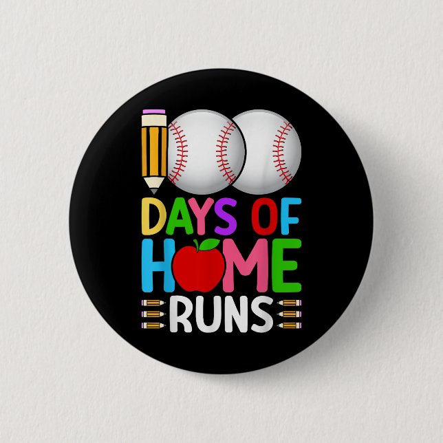 Bóton Redondo 5.08cm 100 Dias De Casa Executa Baseball 100º Dia De (Frente)