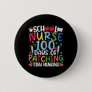 Bóton Redondo 5.08cm 100 Dias De Enfermeira Humana Minúscula Com Patch 