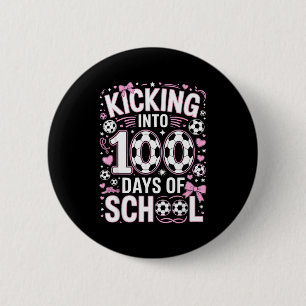 Bóton Redondo 5.08cm 100 Dias De Escola Meninas Futebol Coquette Laço R