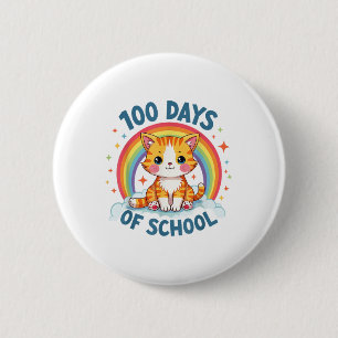 Bóton Redondo 5.08cm 100 Dias De Professora De Gatos Na Escola 100 Dias