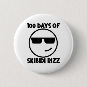 Bóton Redondo 5.08cm 100 Dias De Skibidi Rizz Legal 100º Dia De