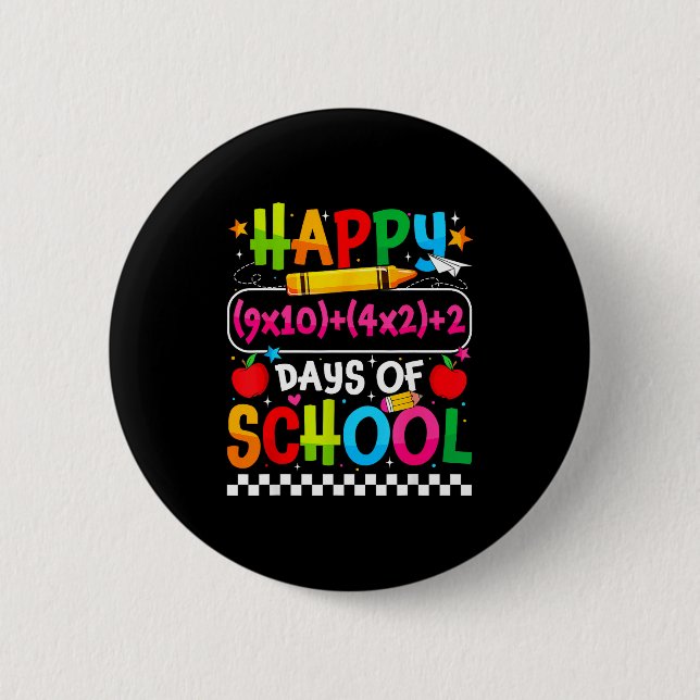 Bóton Redondo 5.08cm 100th Day Of School Happy 100 Days Math Equation T (Frente)